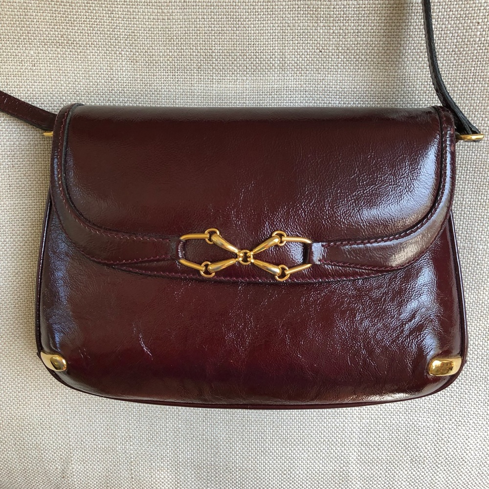 Gucci Vintage Shoulder Bag Horsebit Clutch Patent Leather - Picture 2 of 15